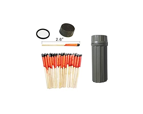 eGreen 20-100 Windproof Stormproof Matches Waterproof Cases & Rope Options - style: 4xcontainer Matches + Wax Rope