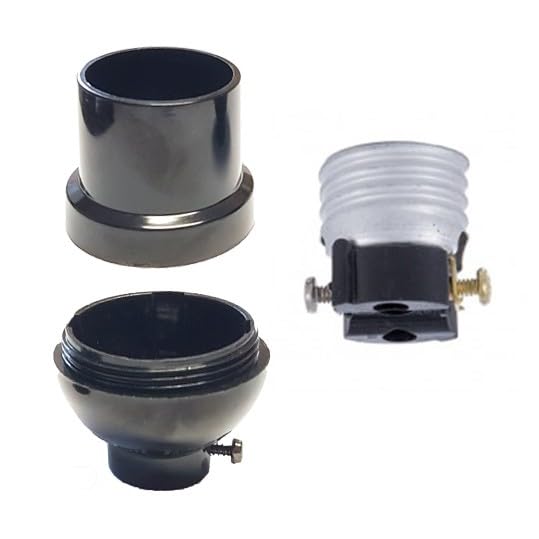 B&P Lamp Keyless Table Lamp Wiring Kit with Plastic Socket and Rotary Switch Lamp Cord - color: Black