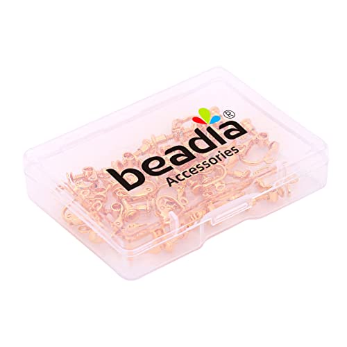 BEADIA 18K Gold Plated Screw Earring Clips 13x15mm 20pcs for Jewelry Making Findings - size: Clips 4# 13x15mm