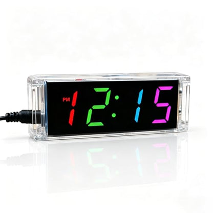 ISolderStore Soldering Practice Kits 4 Digital DIY Clock Kits Color Electronic Clock Kit Solder Practice Kit for Soldering Practice