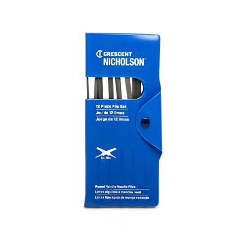 Crescent Nicholson 12 Piece Needle File Set with Handles | 37392 - size: 5-1/2", style: 0 Cut