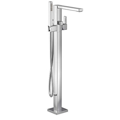 Moen S905 90 Degree One-Handle Freestanding Floor Mount Tub Filler with Handshower, Chrome - color: Chrome