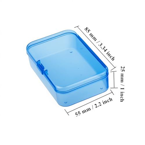 12 Pieces Mini Rectangular Plastic Storage Boxes, Blue, 3.3x2.2x1 inch - color: Blue, size: 3.3 x 2.2 x 1 in