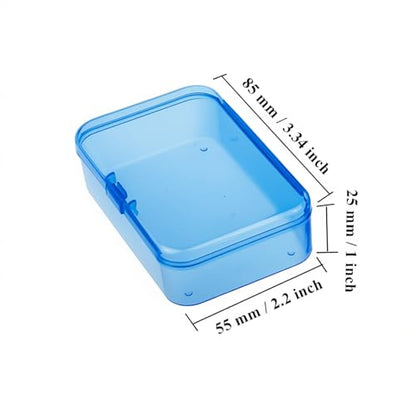 12 Pieces Mini Rectangular Plastic Storage Boxes, Blue, 3.3x2.2x1 inch - color: Blue, size: 3.3 x 2.2 x 1 in