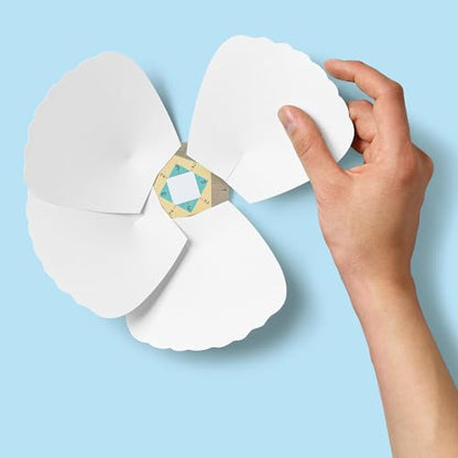 Hampton Art Little Crate of Paper Flower Kit, White, 185Pc, Paper Flower Kit, Making Bouquet Craft Kits for Adults, Craft Making Kit