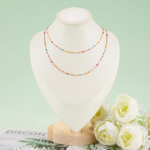 UMAOKANG 16.4 Feet Colorful Enamel Chains for Jewelry Making - color: Gold-Purple Colorful