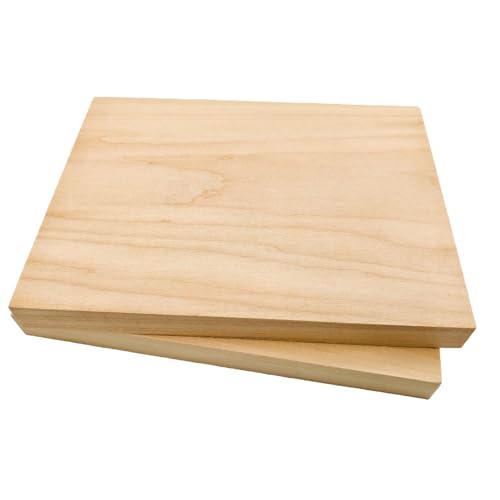 2PCS Unfinished Basswood Blocks for Crafts, Wood Craft Panels for Art, Engraving, Painting, DIY Projects, Chip Carving, Fretwork (7.87 x 5.9 x 0.78 in) - size: 7.87 x 5.9 x 0.78 in