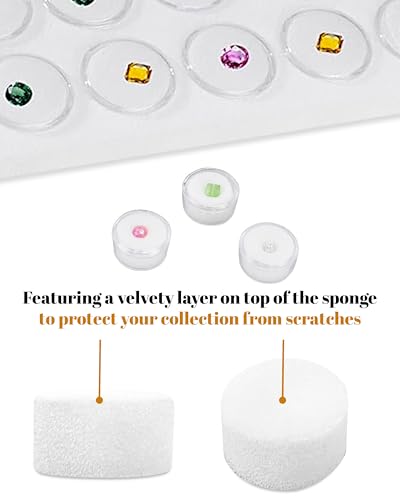 Novel Box 25 Small Gem Jars with White Foam Gemstone Tray 7.8X7.8X0.75 - color: White Foam Liner with 25 Gem Jars