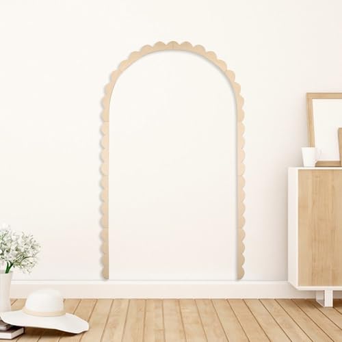 Unfinished Scalloped Wood Trim, Pre-Cut Wood Molding, DIY Scalloped Edge Wainscoting Panel for Wall, Doorway Arch, Cabinet, Shelf & Home Decor, 60 x 36 Inch
