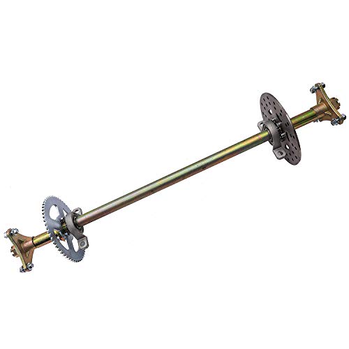 Rear Axle Assembly Complete Wheel Hub Kit and 6" Wheel Tires With Rim & Brake Assembly & T8F Chain for Go Kart Quad Trike Drift Bikes