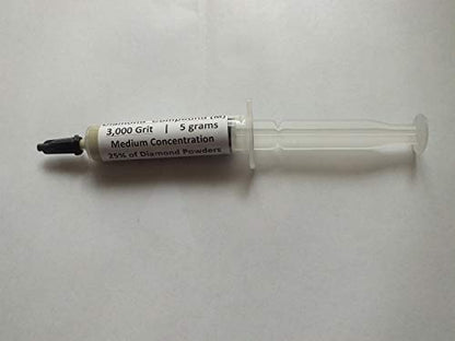 TechDiamondTools Diamond Polishing Paste Kit — 3 Grits (1050, 1500, 3000) | USA Made | Oil-Based Syringes | Progressive Polishing Set for Metal, Glass, Gemstone, Knife, Jewelry | 25% Diamond Powder - size: 1050 1500 3000 Grit, style: Medium 25% concentrat