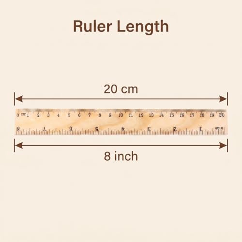 1Pc Wooden Rulers Measuring Tool School Supplies Straight Rulers Teacher Stationery 20cm Children Drawing Rulers Drafting Tools and Drafting Kits