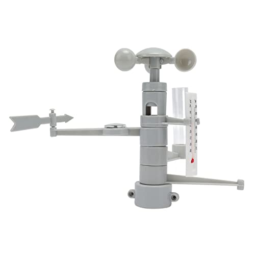 Fafeicy DIY Weather Station Toy Plastic Multifunction Weather Station Kit with Wind Vane Anemometer Thermometer and Rain Gauge for Children 7 to 14 Science Learning