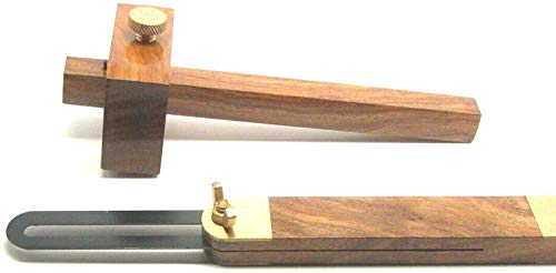 UJ Ramelson Co 6pc Complete Professional Wood Marking/Striking Carving Drawing Knife Set with Sliding Bevel and Mortise/Marking Gauge & 8" Wing Compass with Brass holder for Scriber or Pencil