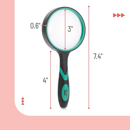 Mr. Pen- Magnifying Glass, 2 Pack, 10X Magnifier, 75mm Glass Lens - color: Red & Green, size: 10X Magnifier