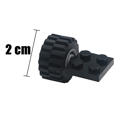 City Wheels Tires and Axles Set 56Pcs Brick Accessories Car Truck Parts - color: Black