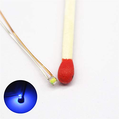 25pcs Pre-soldered Micro pico Litz Wired Leads Blue SMD Led 0603 + Muti-Resistor - color: (3)Blue, size: 25pcs
