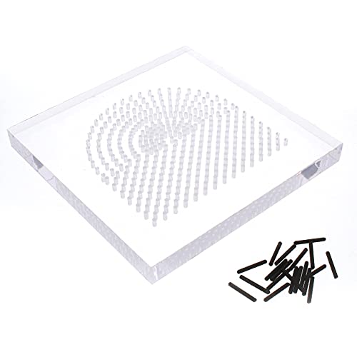 The Beadsmith Wig Jig Centaur Lite Wire Elements Acrylic Square Jig 4 x 4, 441 Holes, 10 Removable Metal Pegs Tool for Making Wire Components and Jewelry Designs - size: 4" x 4" Square Jig