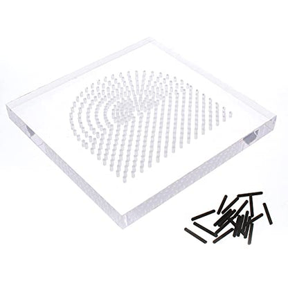 The Beadsmith Wig Jig Centaur Lite Wire Elements Acrylic Square Jig 4 x 4, 441 Holes, 10 Removable Metal Pegs Tool for Making Wire Components and Jewelry Designs - size: 4" x 4" Square Jig