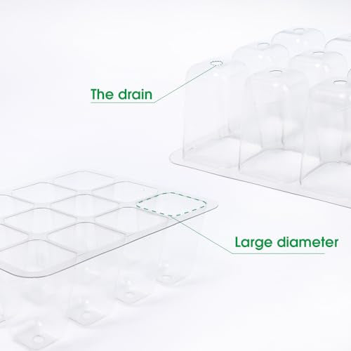 12 Hole Seedling Box with Ventilation Hole Breathable Adjustable Mini Greenhouse Gardening Plant Seedling Box,19x14.5x11cm (White) - color: White