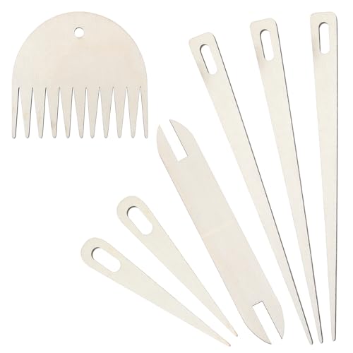 7 Pcs Wood Hand Loom Stick Set, Hand Weaving Kit Wooden