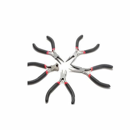 Professional Jewelry Pliers Set 5-Piece Mini Pliers Kit for Wire Wrapping DIY Crafts Ergonomic Jewelry Making Tools with Nylon Jaw Precision Crafting Supplies for Beginners & Experts