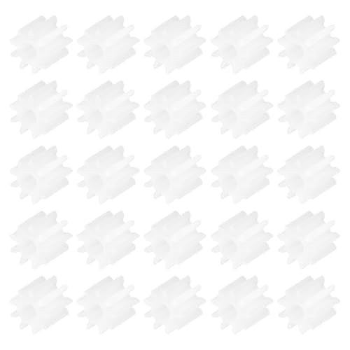 MECCANIXITY 50 Pcs Plastic Gears 9 Teeth Plastic Motor Gear Model 92A Reduction Gear for RC Car Model DIY Robot (White, Module 0.5) - style: 9 Teeth