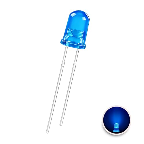 100-Pack 3mm Blue LED Diffused 2-Pin Through-Hole LEDs - color: BLUE, size: 3MM