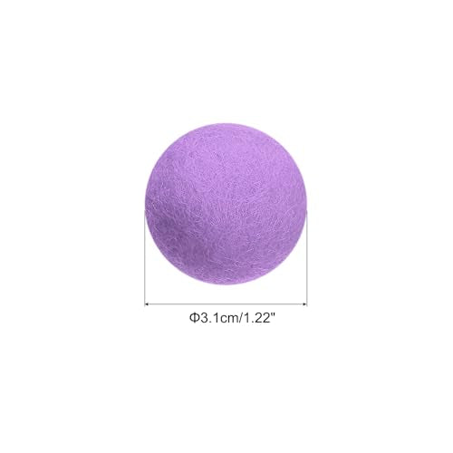 PATIKIL Wool Felt Balls Beads Wool Felting Pom 3.1cm 31mm Light Purple for Home Crafts Handcrafts Project DIY Pack of 10 - color: Light Purple