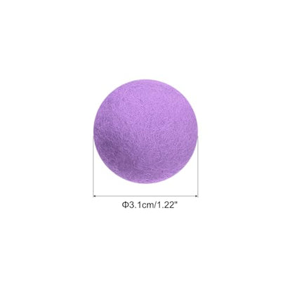PATIKIL Wool Felt Balls Beads Wool Felting Pom 3.1cm 31mm Light Purple for Home Crafts Handcrafts Project DIY Pack of 10 - color: Light Purple