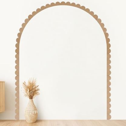 Novabright Unfinished Wood Arch Trim, 80 x 70 Inch, Scalloped - size: 80 x 70 Inch, style: Scalloped