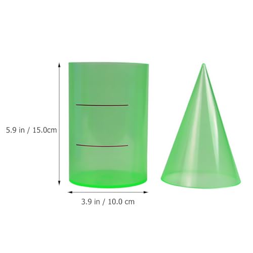 SHINEOFI Cylinder Cone Mathematical Volume Ratio Demonstrator Geometric Model Teaching Tools for Cone and Cylinder Math 3D Shapes Learning Classroom Volume Exploration 5.90 X 3.93 X 3.93 in