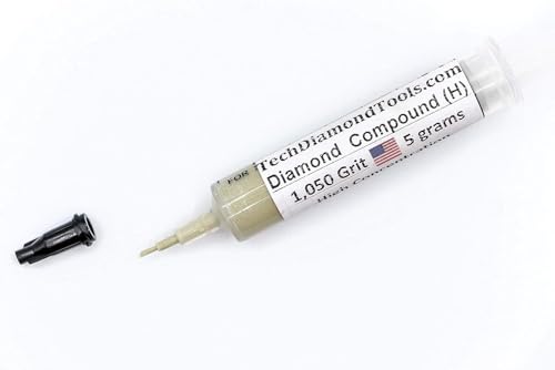 TechDiamondTools Diamond Polishing Paste & Lapping Compound — 1050 Grit (12-20 Micron) | USA Made | Oil-Based Syringe | Metal, Glass, Gemstone, Knife, Jewelry | 50% Diamond Powder Concentration - size: 1,050 grit/12 - 20 microns