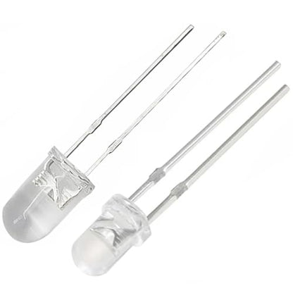 100pcs 5mm White Blinking LED Diodes 1.5Hz Flash Single Color Flashing Clear Round Lens 29mm Lead DC 3V 20mA Blink Bulb Lamp Light Emitting Diode - color: White / 100pcs, size: 5mm Blinking Light