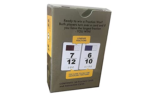 Fraction War Fun Math Game to Learn, Compare and Simplify Fractions for 2nd to 5th Grade (1 Pack) - Standard Edition