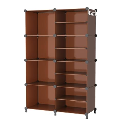 AWTATOS Closet Organizer 8 Cube Storage Shelves, Cocoa Brown - color: Cocoa Brown