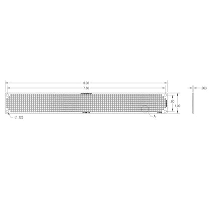 Double Sided LF HASL Perf Board, PCB Board, Electronic Circuit Board for DIY Prototype Circuit, FR4, Plated Through Hole Solder Prototype Board, ST-PERF-1-8 (1" x 8") - style: 1" x 8"