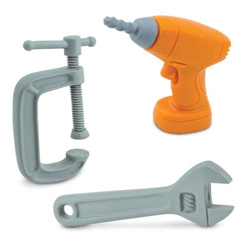 Safari Ltd. Handy Tools TOOB - 8 Mini Figurines Including Vice, Drill, Screwdrivers, Wrench, Pliers, Saw, and Hammer - Educational Toy Figure Set for Boys, Girls & Kids Ages 3+