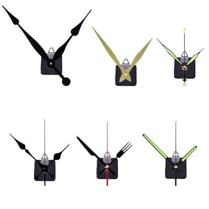 EMOON 12 PCS High Torque Clock Movement Mechanism Replacement Kit with 15 Pack Clock Hands for DIY Clock Repair Silent Clock Motor Parts, Total Shaft Length 16mm,20mm and 23mm