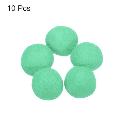 PATIKIL Wool Felt Balls Beads Wool Felting Pom 3.1cm 31mm Light Green for Home Crafts Handcrafts Project DIY Pack of 10 - color: Light Green
