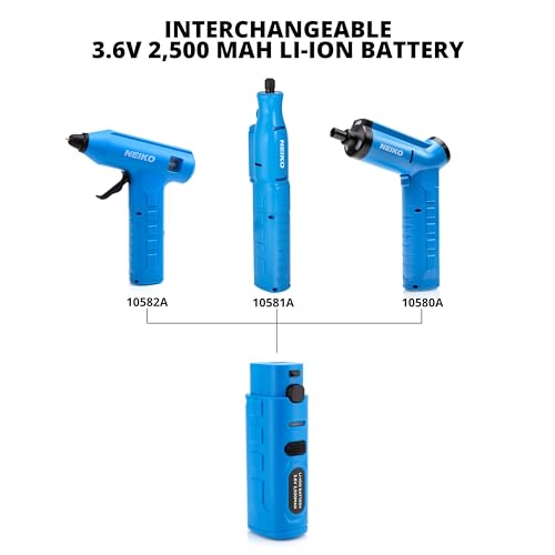 NEIKO 10580A Electric Screwdriver, 34pc Rechargeable Cordless Screwdriver Set, 1/4” Hex Shank 3.6V Lithium Ion Power Screwdriver, 3 LED Lights, USB C Charger Included, Mini Screw Driver - style: Electric Screwdriver