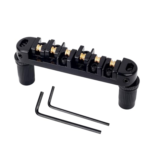Banworks Electric Guitar Locking Tune-O-Matic Roller Saddle Bridge - color: Black