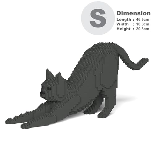 JEKCA Cat 09S-M03 | Gray Cat Plastic Building Blocks | Age 14+ - color: Dark Grey