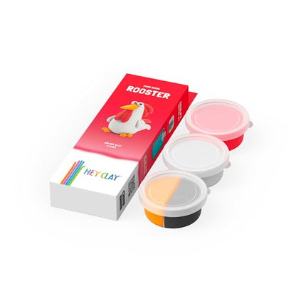 HEY CLAY Modeling Air-Dry Clay Kit for Kids Creative Gift Age 3+ (3 cans) - color: Rooster