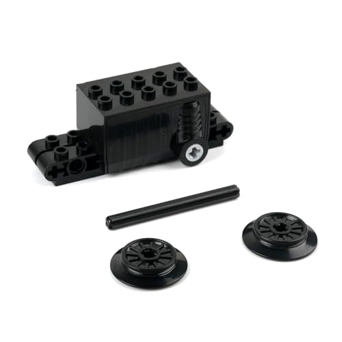 Pull Back Motor for Building Blocks Cars, 4 Pack, with Train Wheel and Axle, MOC Brick DIY Educational Toy Accessory