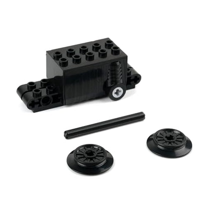 Pull Back Motor for Building Blocks Cars, 4 Pack, with Train Wheel and Axle, MOC Brick DIY Educational Toy Accessory