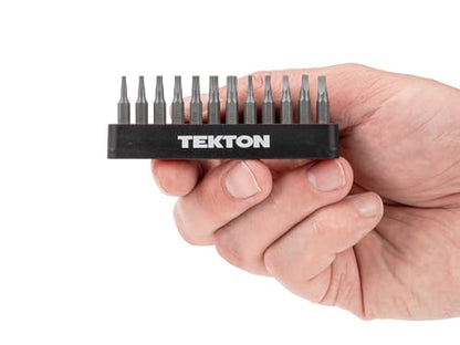 TEKTON 4 mm Tamper Star and Triangle Bit Set with Rail, 12-Piece | DZZ92002 - style: 12-pc. Tamper Star/Triangle Bit Set