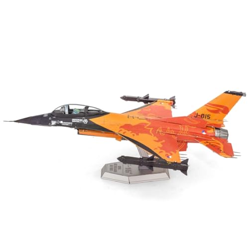 Metal Earth F-16 Royal Netherlands Orange Lion 3D Metal Model Kit Fascinations
