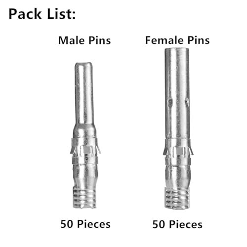 100PCS (50 Pair) MC4-Compatible Solar Connector Kit, 50 Pair Male & Female Pins Connectors for Solar Panel PV System Installation - size: 100PCS(50 Pairs) Male&Female Pins Connectors