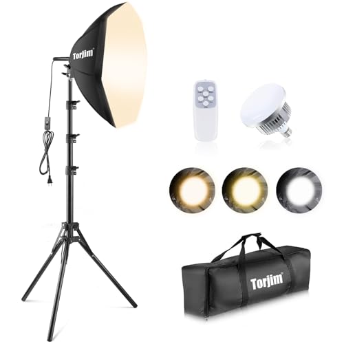 Torjim Softbox Photography Lighting Kit | 20" X 20" & 85W LED Studio Light - color: 20 inches